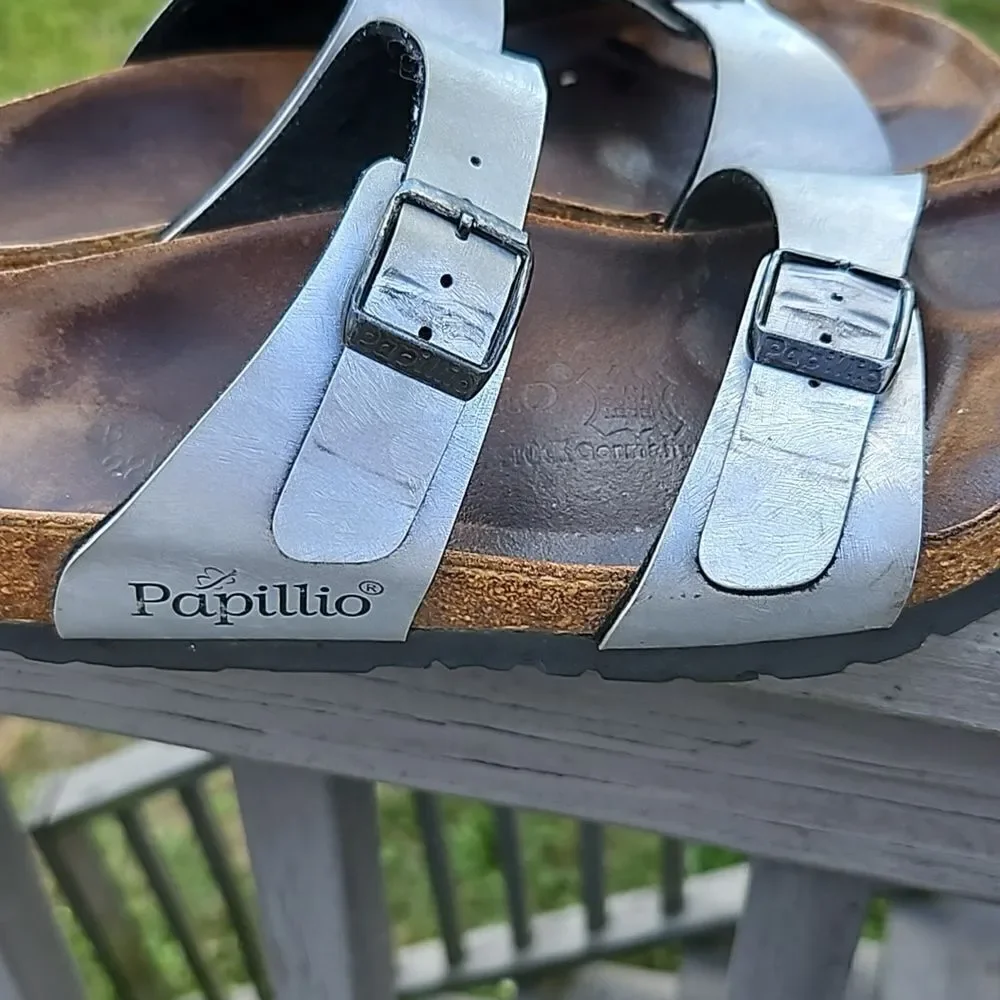 Papillio silver metallic sandals size 35